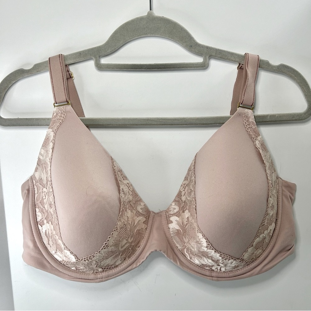 Soma Embraceable Perfect Coverage Blush Pink Lace Adjustable Strap Bra 40DD
